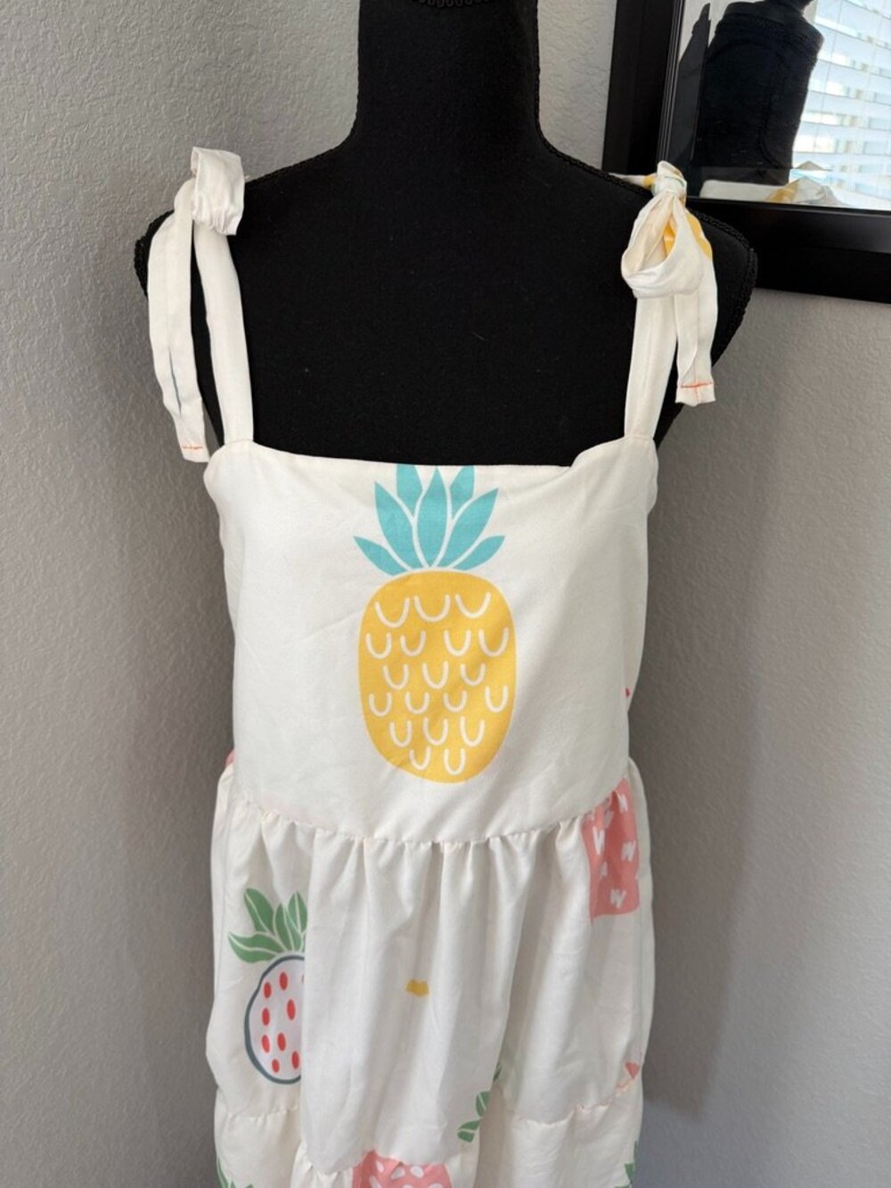 Vintage HANDMADE Pineapple Tiered Midi Sundress Small - Picture 9 of 12